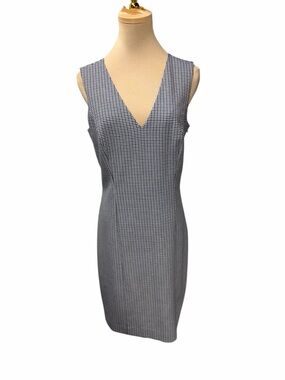 Banana Republic Black White Sheath Dress V-Neck Work Office Career Business